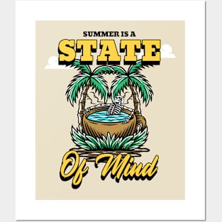 Summer Is A State Of Mind Summer Vibes Tropical Paradise Posters and Art